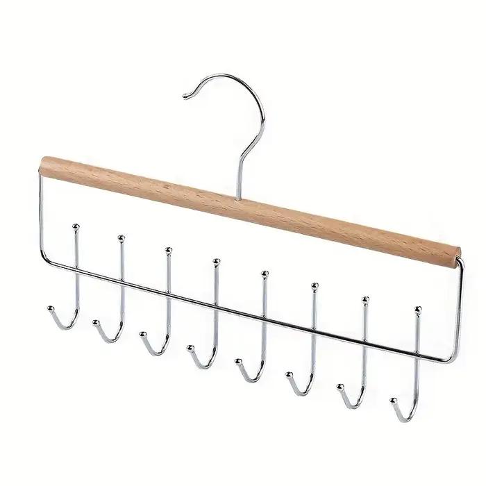 1pc polyvalent en bois chapeau organisateur support avec crochets casquettes ceintures cravates stockage peu encombrant
