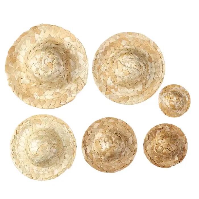 Mini chapeau de paille tissé