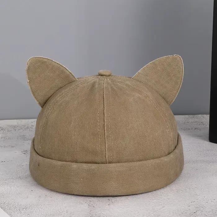 Chapeau de propriétaire en forme de oreille de chat tridimensionnelle, style tendre et élégant, adapté aux tenues quotidiennes et au look urbain.