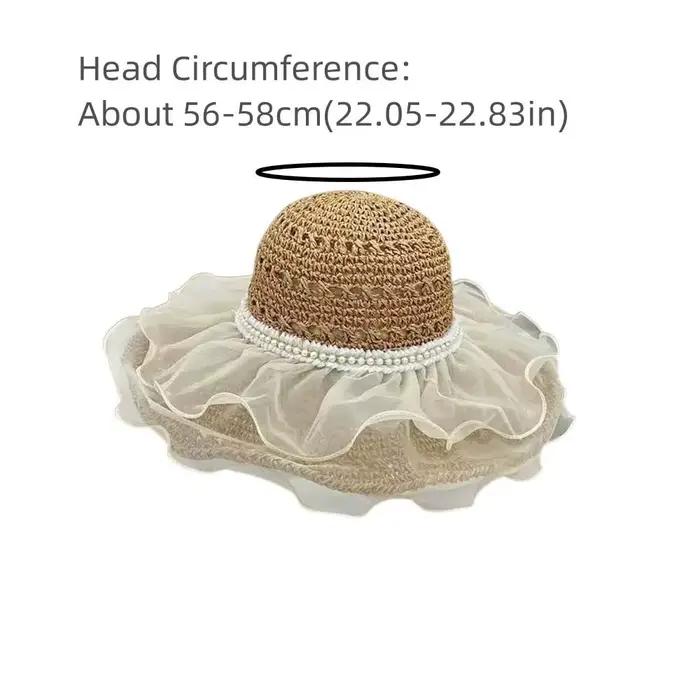 Chapeau de plage tressé en polyester kaki