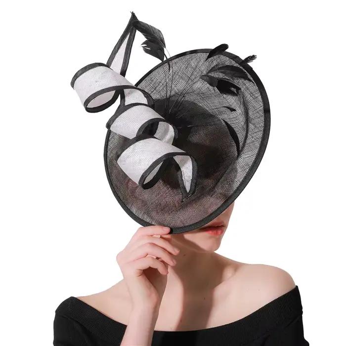 Chapeau fascinateur noir Kentucky Derby pour femmes