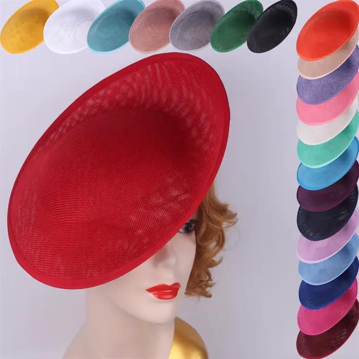 Fascinateur rond de 30cm pour femmes, élégant, mariage, performance, fédra, tricoter, polyester, fleur, adult women accessories