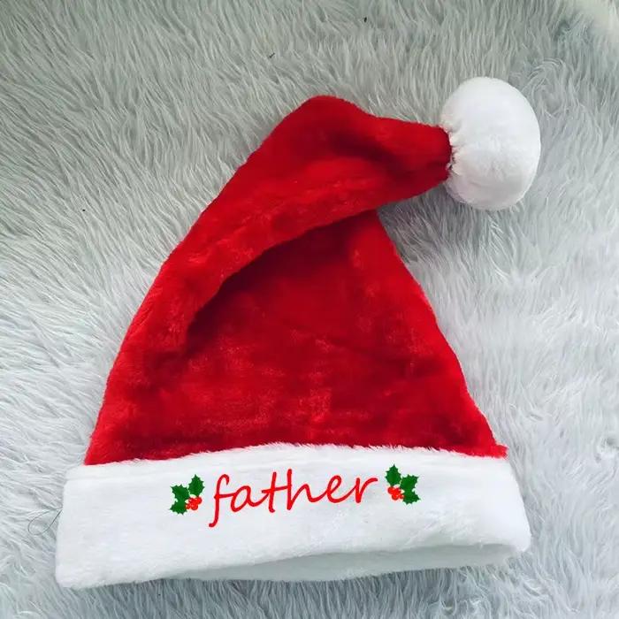 Chapeau court de noël en peluche