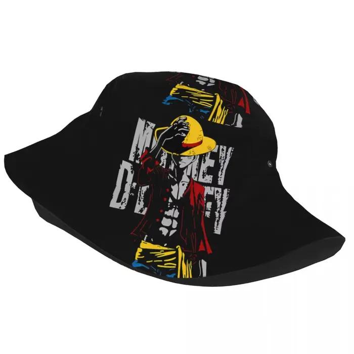 Chapeau de Seau Bob One Piece Anime pour Adolescent Protection Solaire Polyvalent Style Streetwear Occasions Spéciales Activités Extérieures