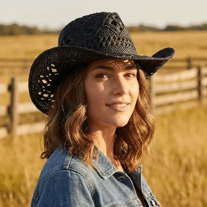 Nouveau Chapeau de Paille Bohème Évidé Style Vintage avec Décoration Coquillage