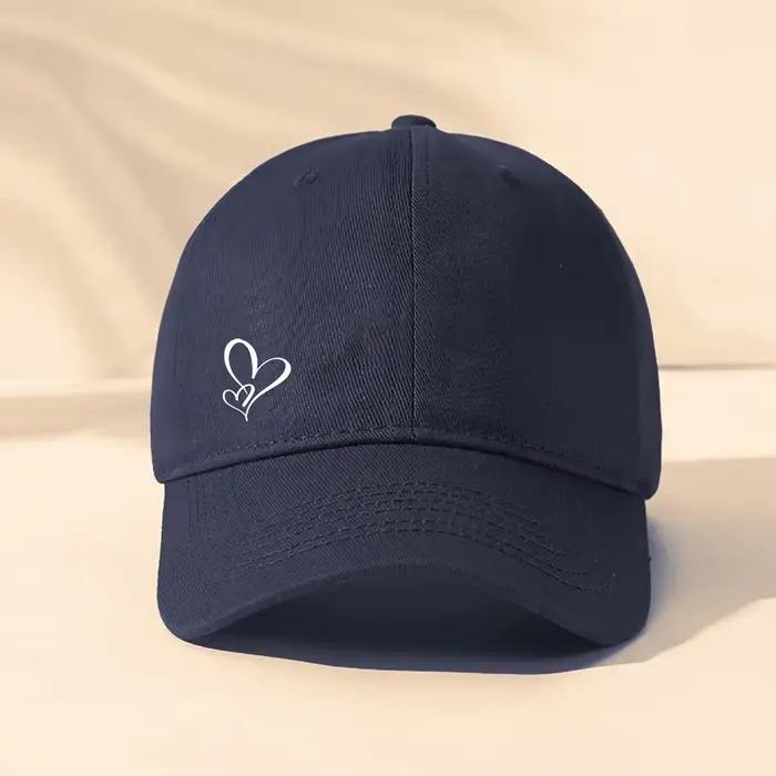 Casquette de baseball à imprimé cœur mignon