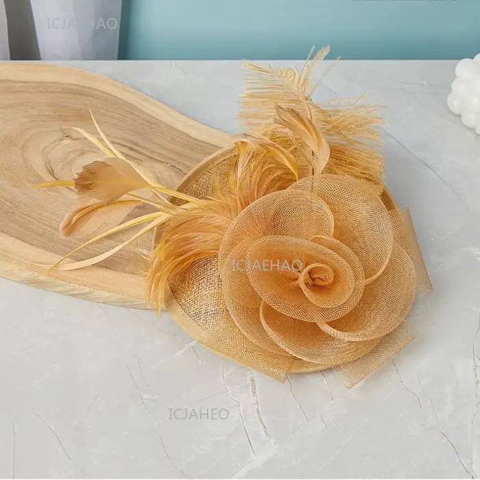 Chapeau de mariée en lin Vintage de Style britannique
