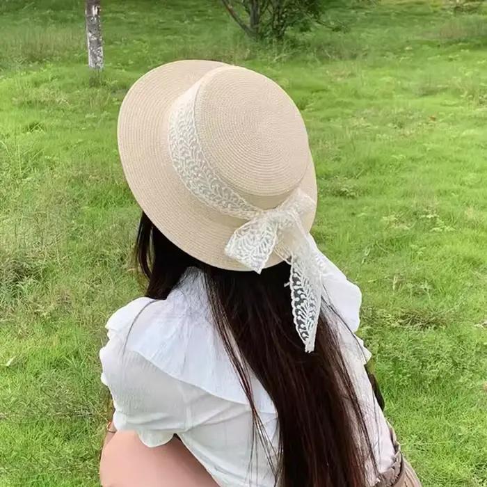 Chapeau de paille de plage d'été pour femmes