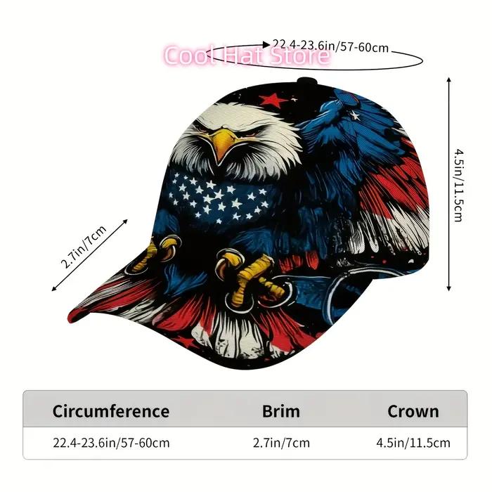 Casquette de baseball imprimée d'un drapeau américain et d'un aigle