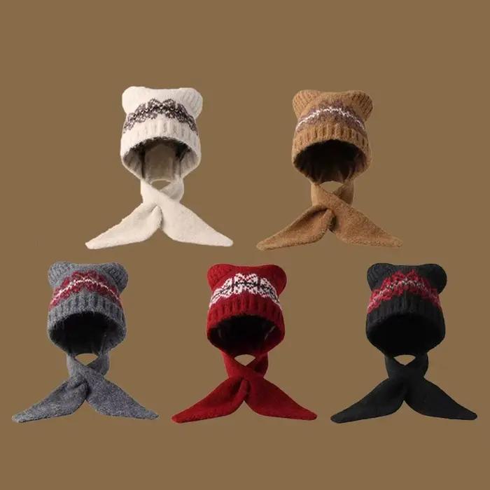 Chapeau tricoté en Jacquard de Style Fair Isle rétro