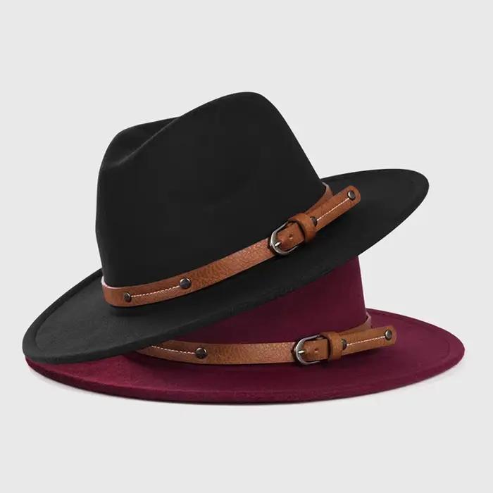 NEWWool Fedora chapeau pour femmes hommes hiver automne mode église Jazz chapeaux Viking britannique plat bord feutre