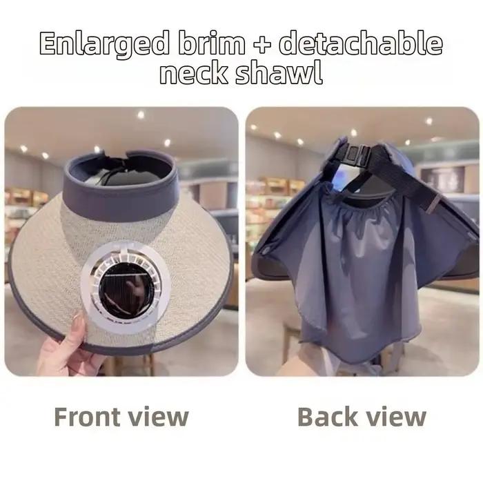 Chapeau de pêche léger à énergie solaire avec protection UV