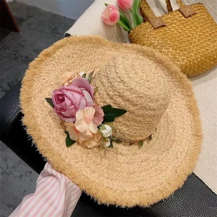 Chapeau de paille en raphia pour femmes