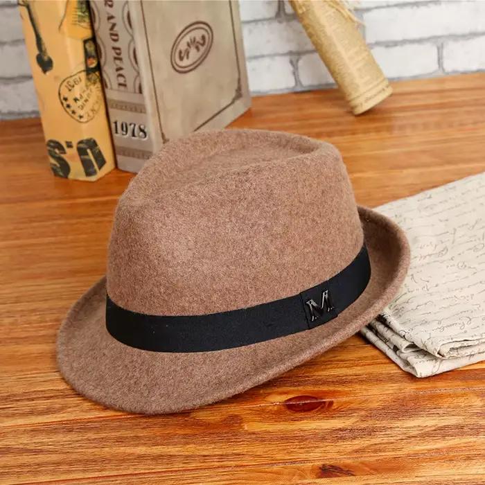 Chapeau Fedora en laine Pure pour hommes