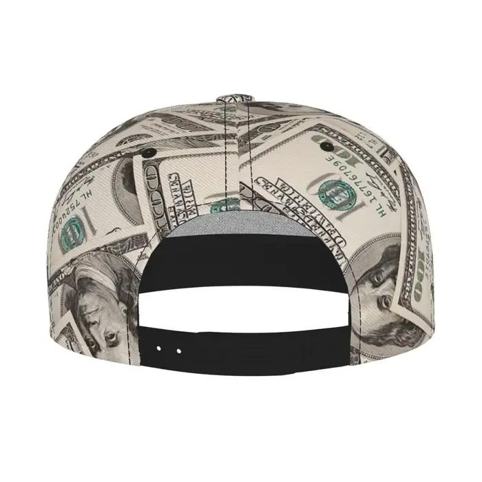Chapeau à bords plats à motif imprimé Dollar