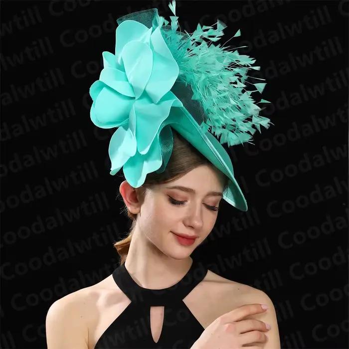 Chapeau Fascinateur de Mariage avec Grande Fleur Polyester pour Femmes Occasions Spéciales Performance Gala Soirées Théâtre