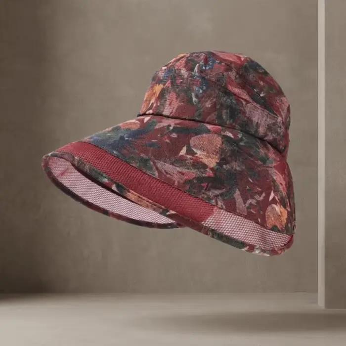 Chapeau de pêcheur anti-UV réglable à visière ouverte en polyester respirant