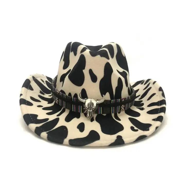 Chapeau de cowboy à motif de vache jazz