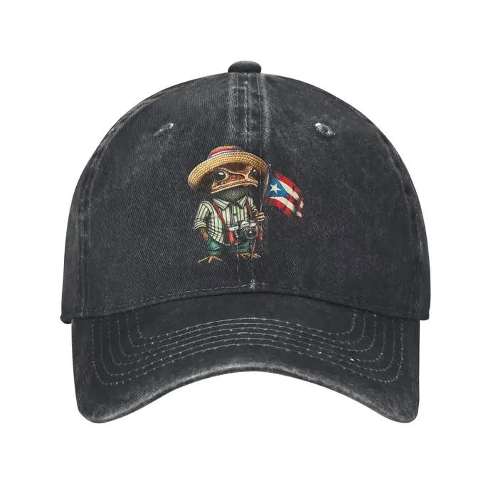 Casquette de baseball Bad Bunny Puerto Rico Coqui Frog Boricua Drapeau portoricain Taino Chapeaux décontractés Hip Hop