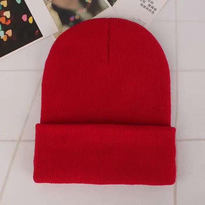 Chapeaux d'hiver pour femmes hommes bonnets tricotés solide mignon chapeau filles automne femme Bonnet casquettes plus