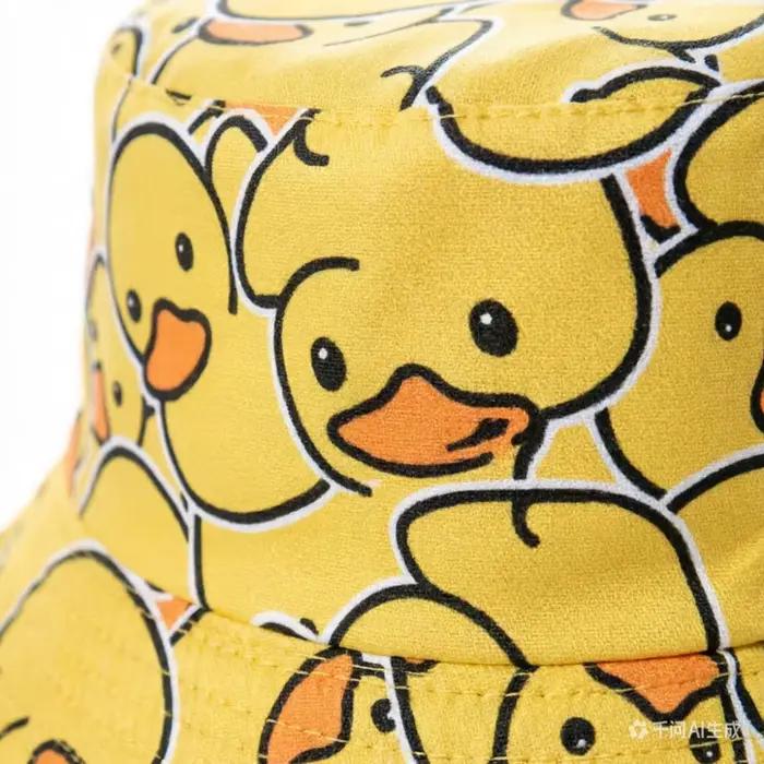 Chapeau de pêcheur imprimé canard jaune