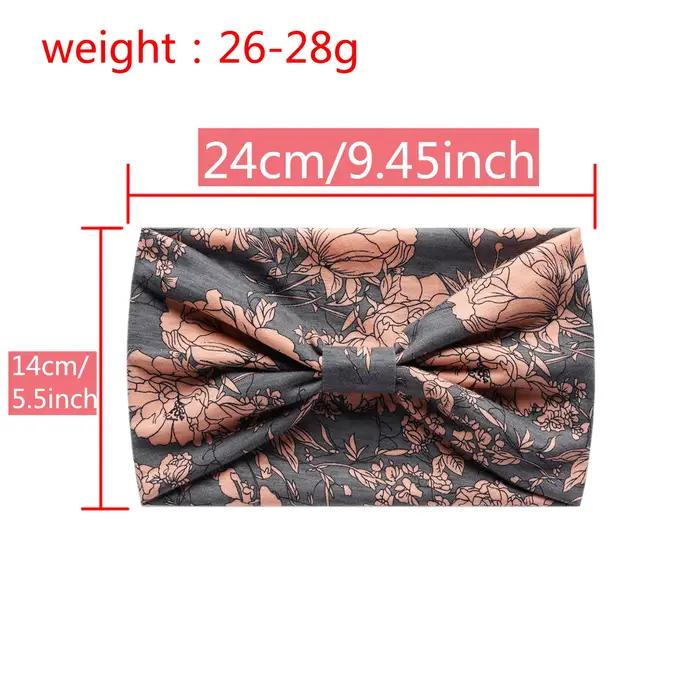 Bandeau Boho pour Femmes Large Nœud Imprimé Coton Multisaisons Accessoire Mode Cheveux Occasions Détendues