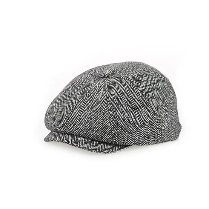 Casquette de journal en laine Vintage pour garçons et filles