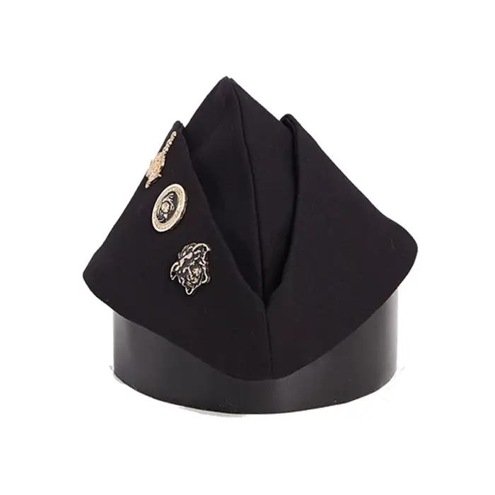 Casquette de performance de danse de marin rouge chapeau de bateau en coton romain unisexe