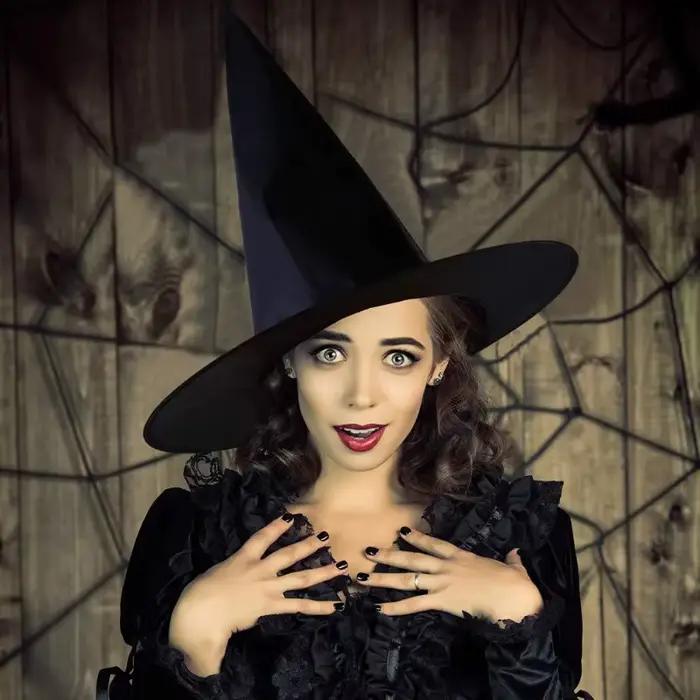 Chapeau de sorcière noir pointu pour halloween et cosplay polyvalent ajustement confortable multicolore pour femmes et hommes occasions spéciales