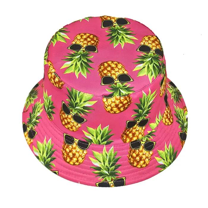 Chapeau Bob Amusant à Motif Ananas pour Femmes et Hommes
