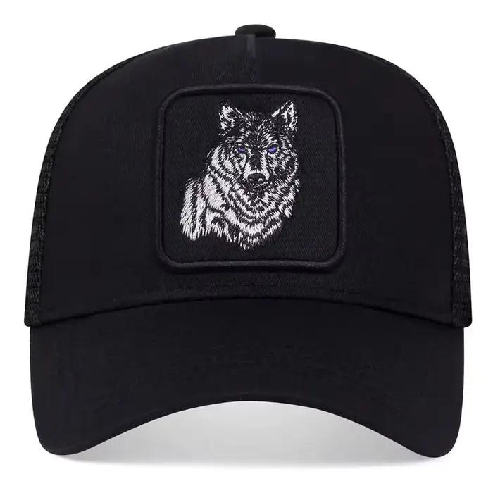 2025 nouveau loup brodé hommes mode casquette décontractée femmes en plein air respirant parasol Net chapeau été