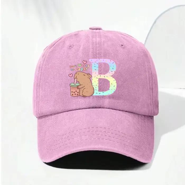 Casquette de Baseball Capybara lettre A-Z pour femmes et filles