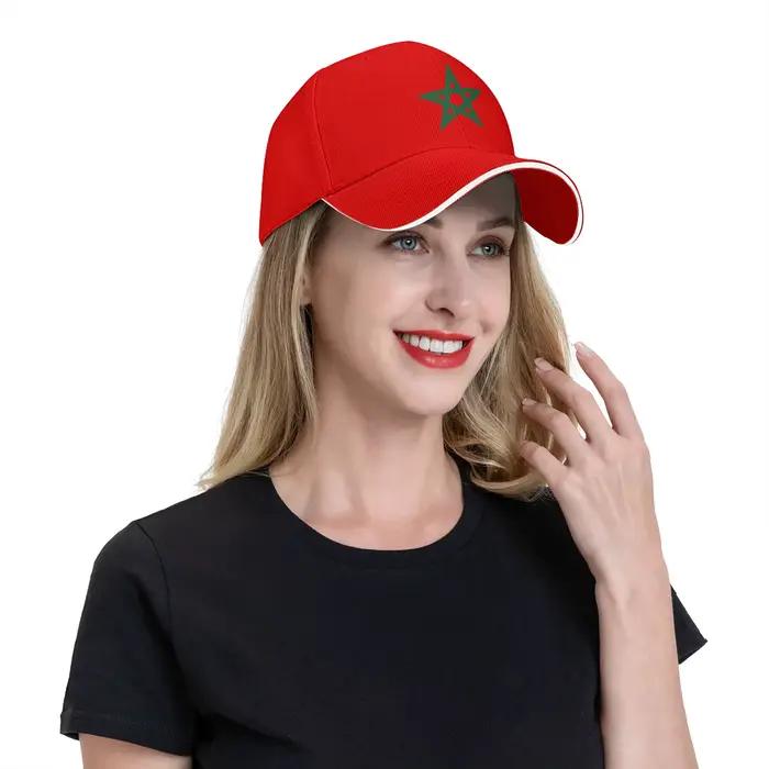 Casquette de baseball unisexe avec drapeau du Maroc