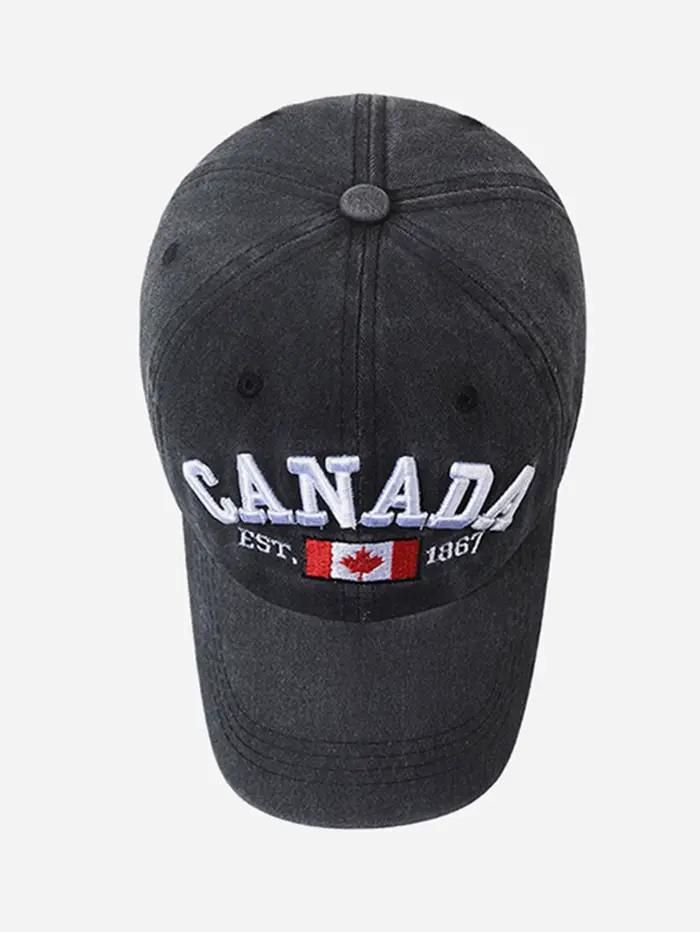 Casquette de baseball Canada brodée extérieure unisexe ajustable protection solaire style sport printemps automne extérieur
