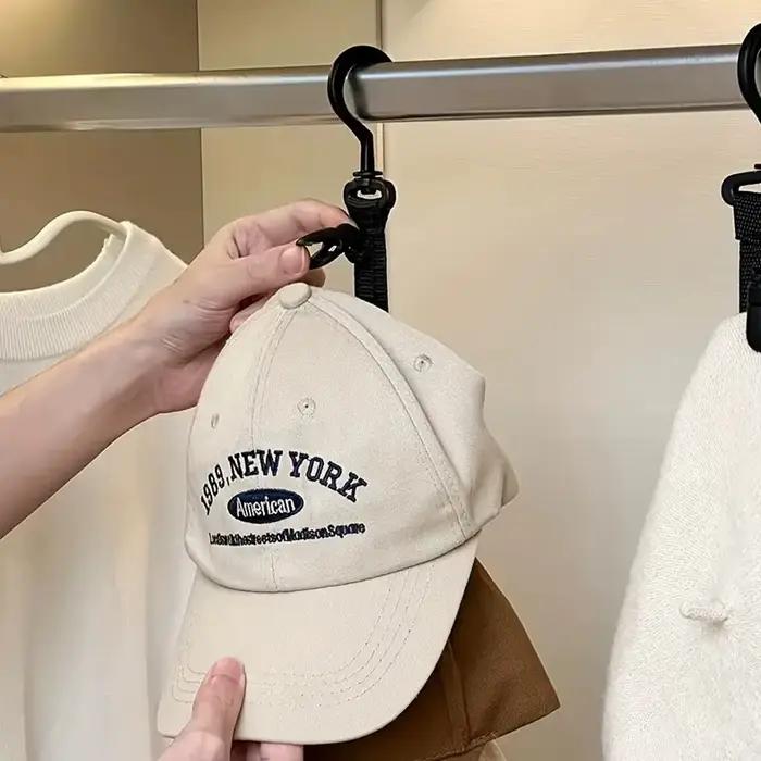 Support de rangement pour chapeaux avec 8 pinces - Peut contenir 8