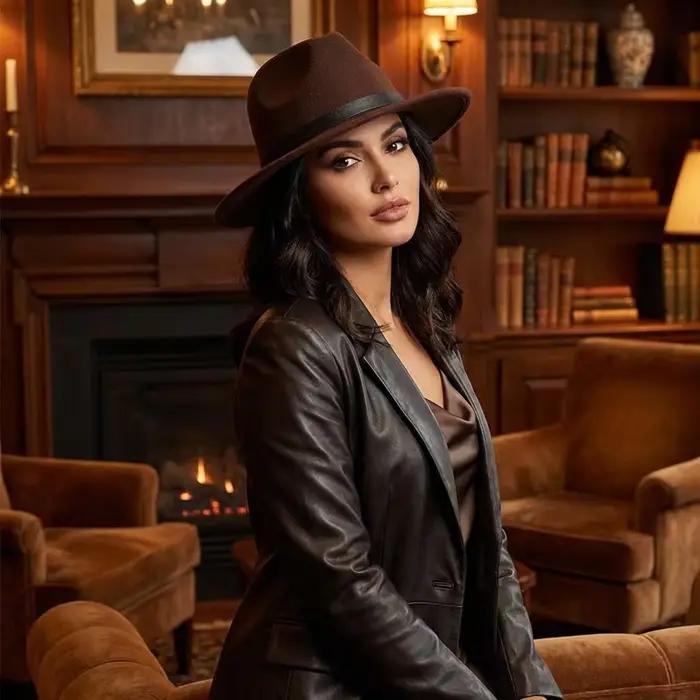 Nouveau Chapeau Fedora Classique Vintage à Large Bord avec Ceinture