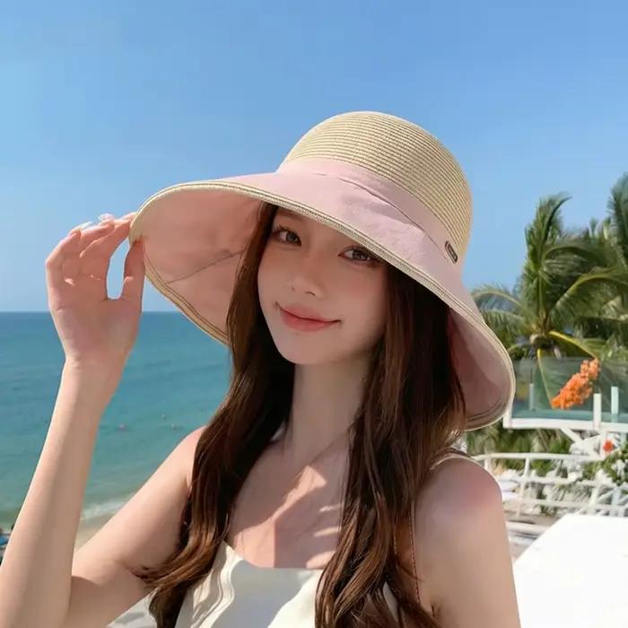 Chapeau de soleil élégant pour femme avec grand nœud