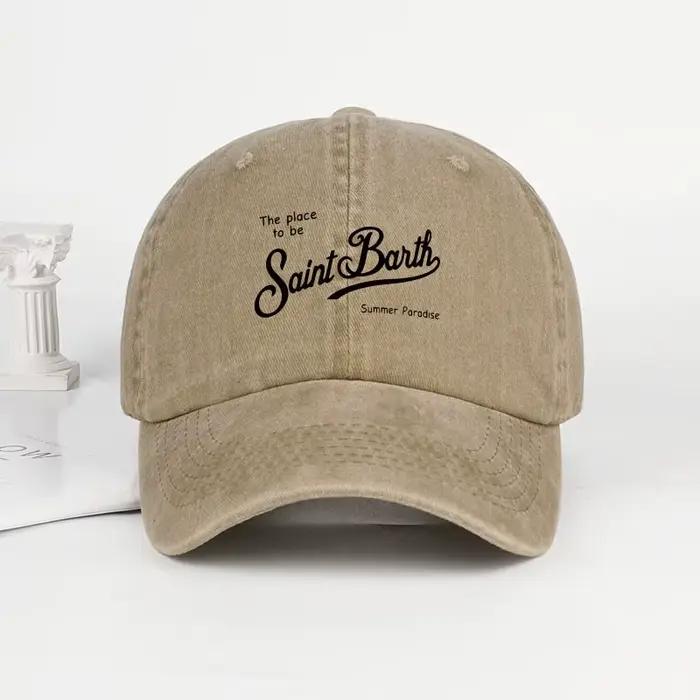 Casquette de baseball unisexe réglable Saint Barth « The Place To Be » imprimée et délavée