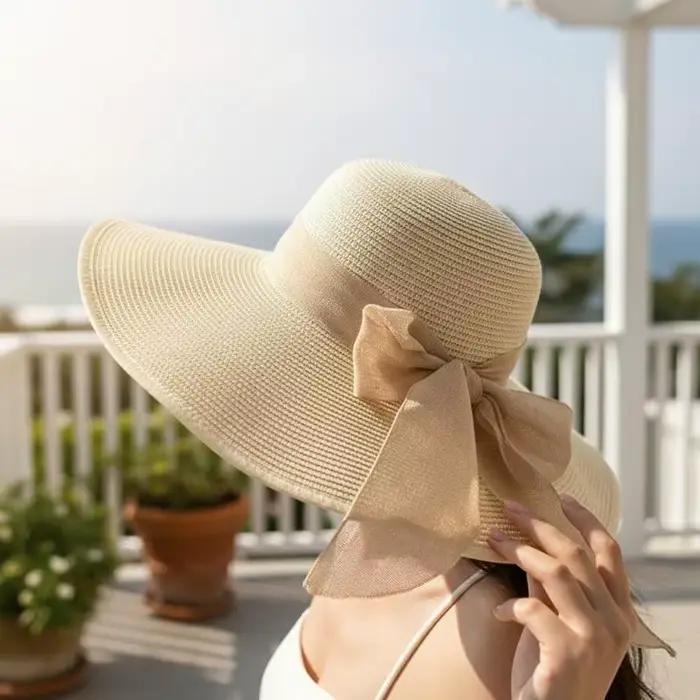 Chapeau de soleil en paille pour femme