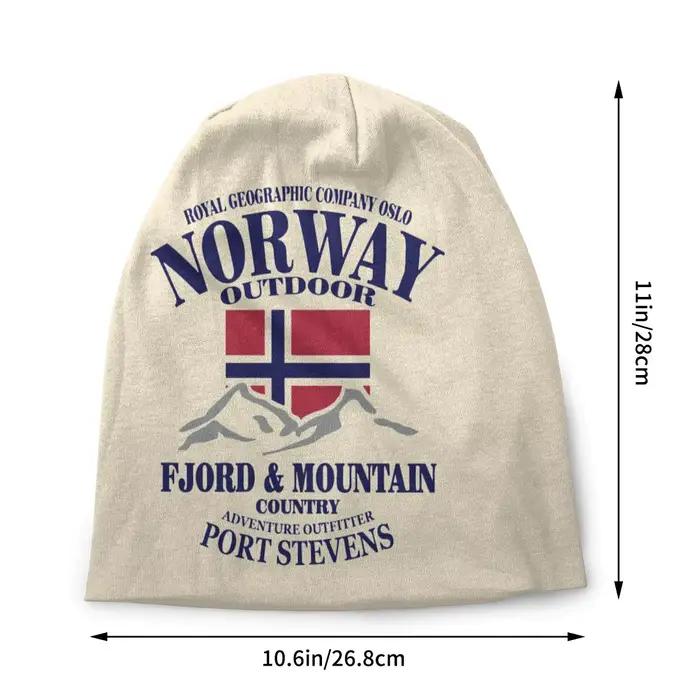 Bonnet drapeau de la norvège personnalisé Femme Hip Hop tricoté chapeau pour hommes femmes hiver chaud Fjord montagne bonnets casquettes