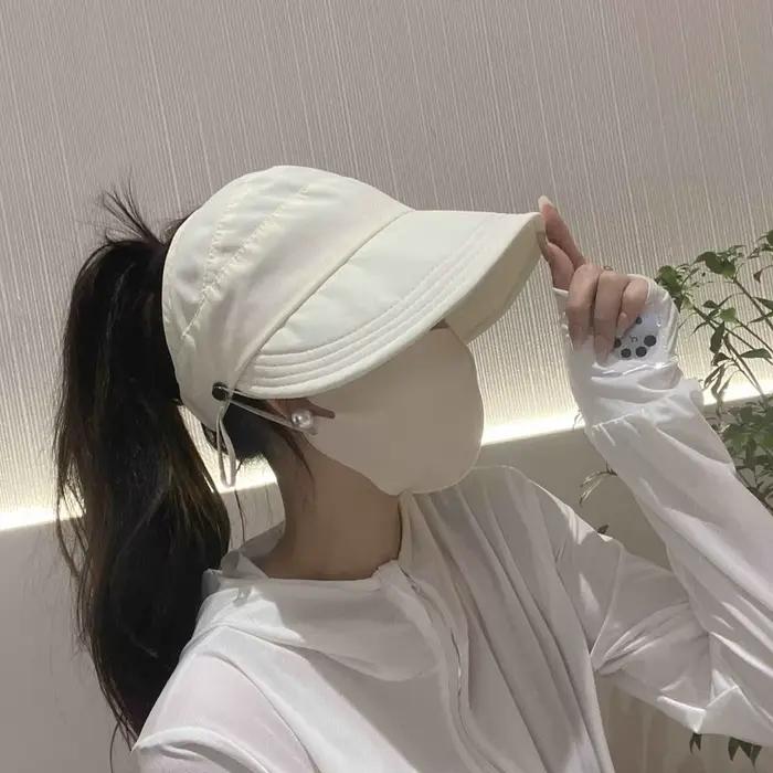 Chapeau de soleil pliable pour femme avec large bord et haut respirant – Parfait pour queues de cheval