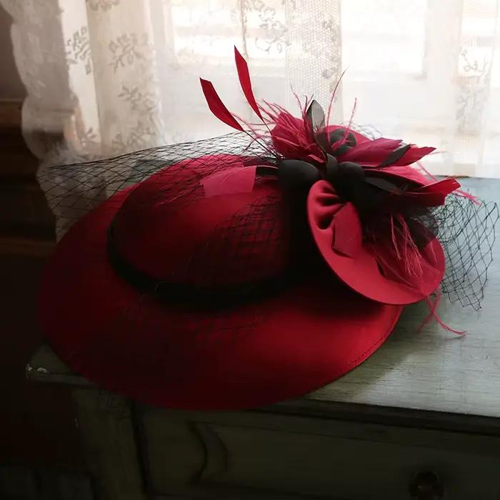 Sinamay – chapeau fascinateur à fleurs pour femmes