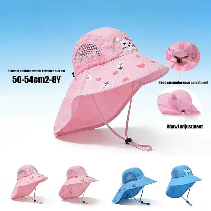 Chapeau de pêcheur en polyester pour enfants large bord protection solaire réglable pour garçons filles style moderne été activités extérieures