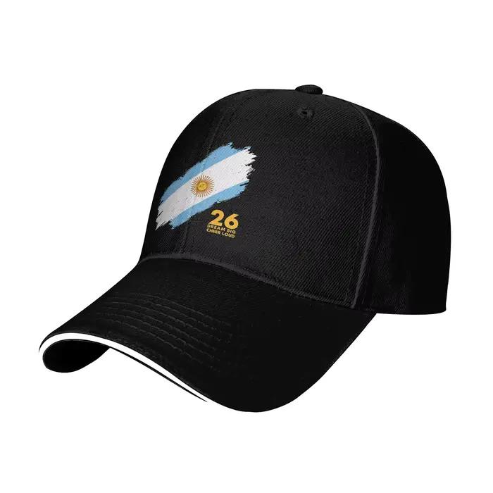 Casquette de baseball réglable avec protection solaire pour hommes et femmes thème Coupe du Monde de Football Argentine 2026 slogan Dream Big Cheer Loud
