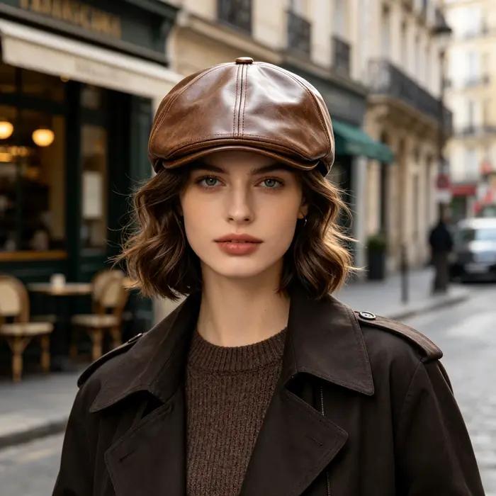 Nouveau modèle 2026 – Béret en PU tendance