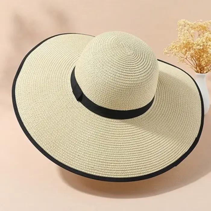 Chapeau de paille bohème élégant pour femme