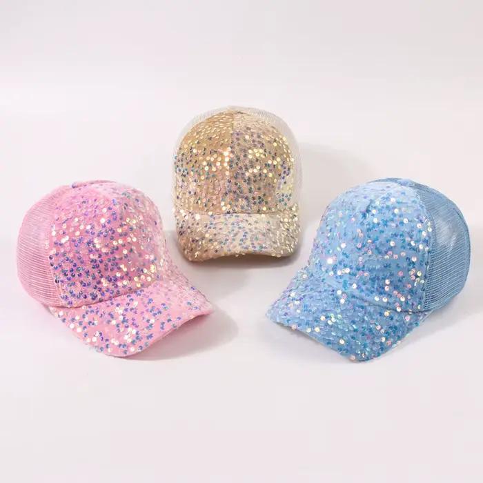 Casquette de baseball à paillettes pour femme