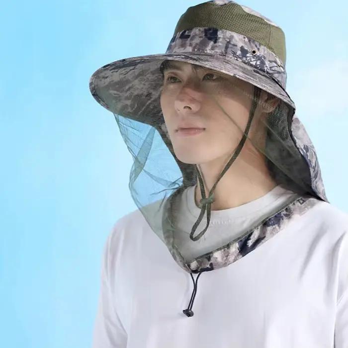 Casquette anti-moustiques pour la pêche