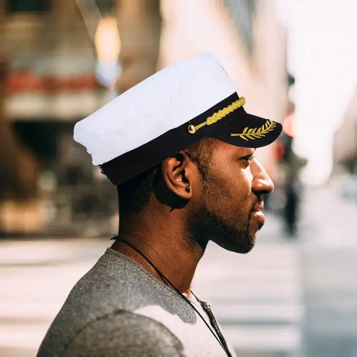 Chapeau de capitaine de yacht pour adultes, réglable, pour hommes et femmes, idéal pour fêtes, bals costumés et événements, occaseon spéciale, rassemblements de yachts, cérémonies sur la plage, thème nautique, cosplay