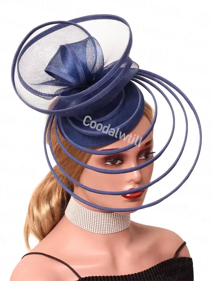 Voile maille Fascinator thé Chapeau élégant femmes Derby fête casque course événement
